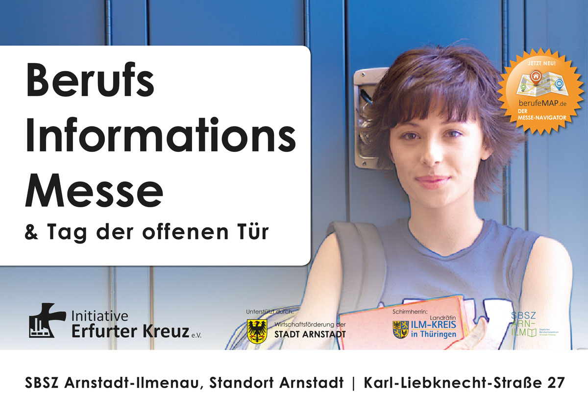 Plakatwerbung zur Berufsinformationsmesse in Arnstadt